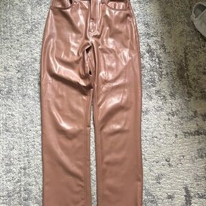 Abercrombie & Fitch Tan Faux Leather Pants